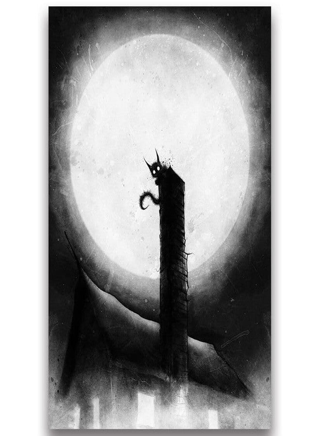Fantasy North - Cat on The Chimney - Inked Moonlight Horror Series - 100 Textured Matte TCG Card Sleeves - Fits Magic MTG Commander Pokemon and Other Card Games - Playing Card Sleeves - Image 1